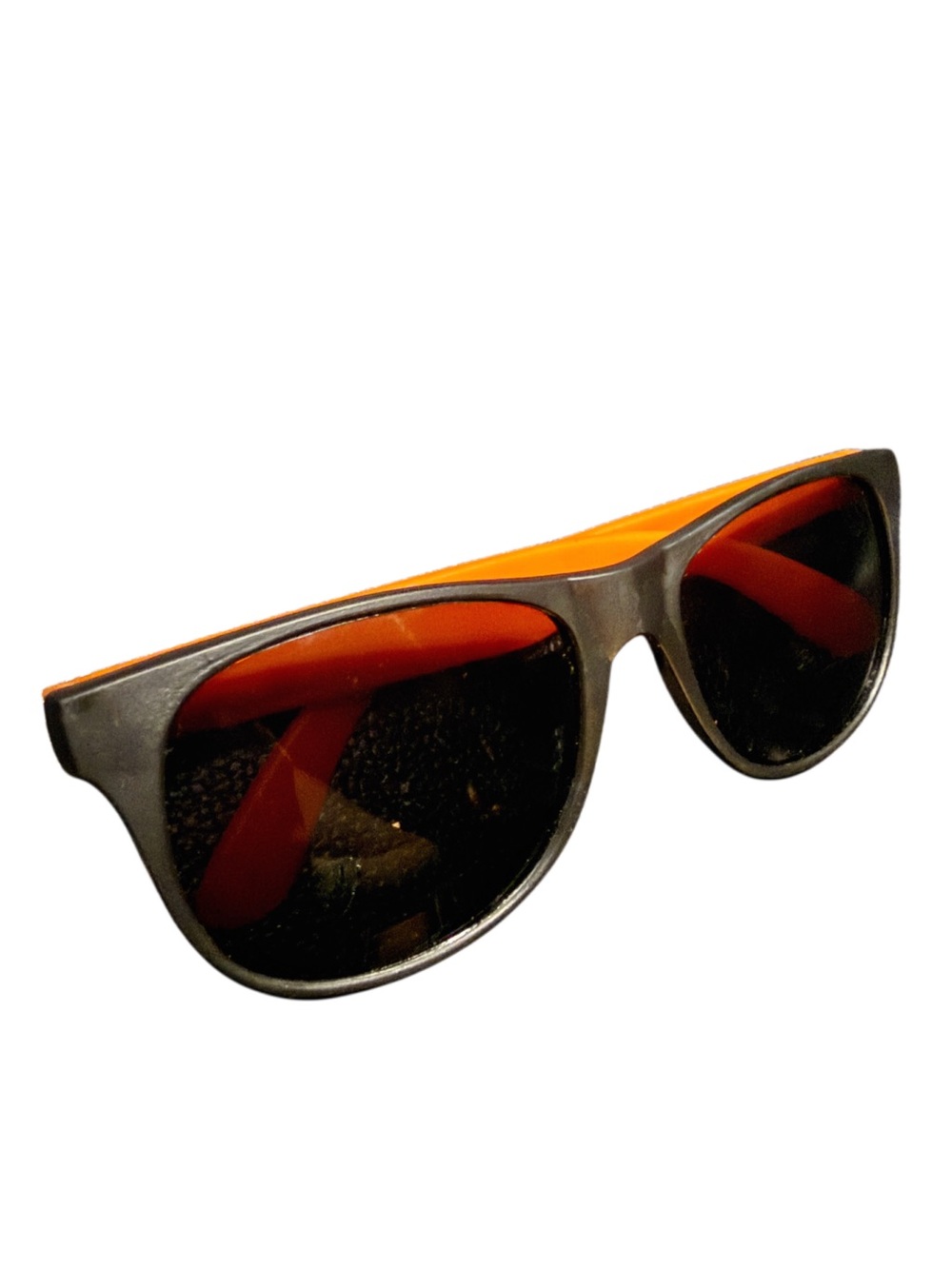 Men's Black and Orange Sunglasses - Classic Wayfarer Style